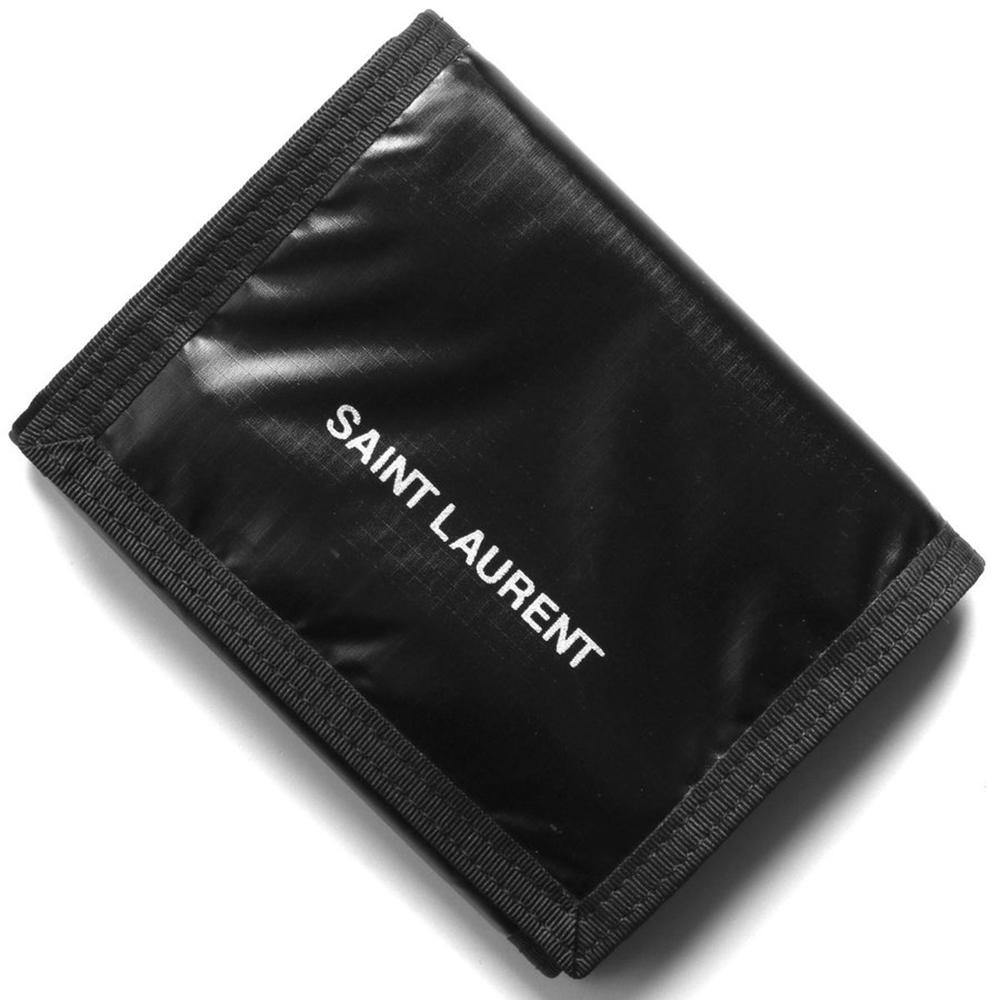 Logo Leather Card Holder in Black - Saint Laurent