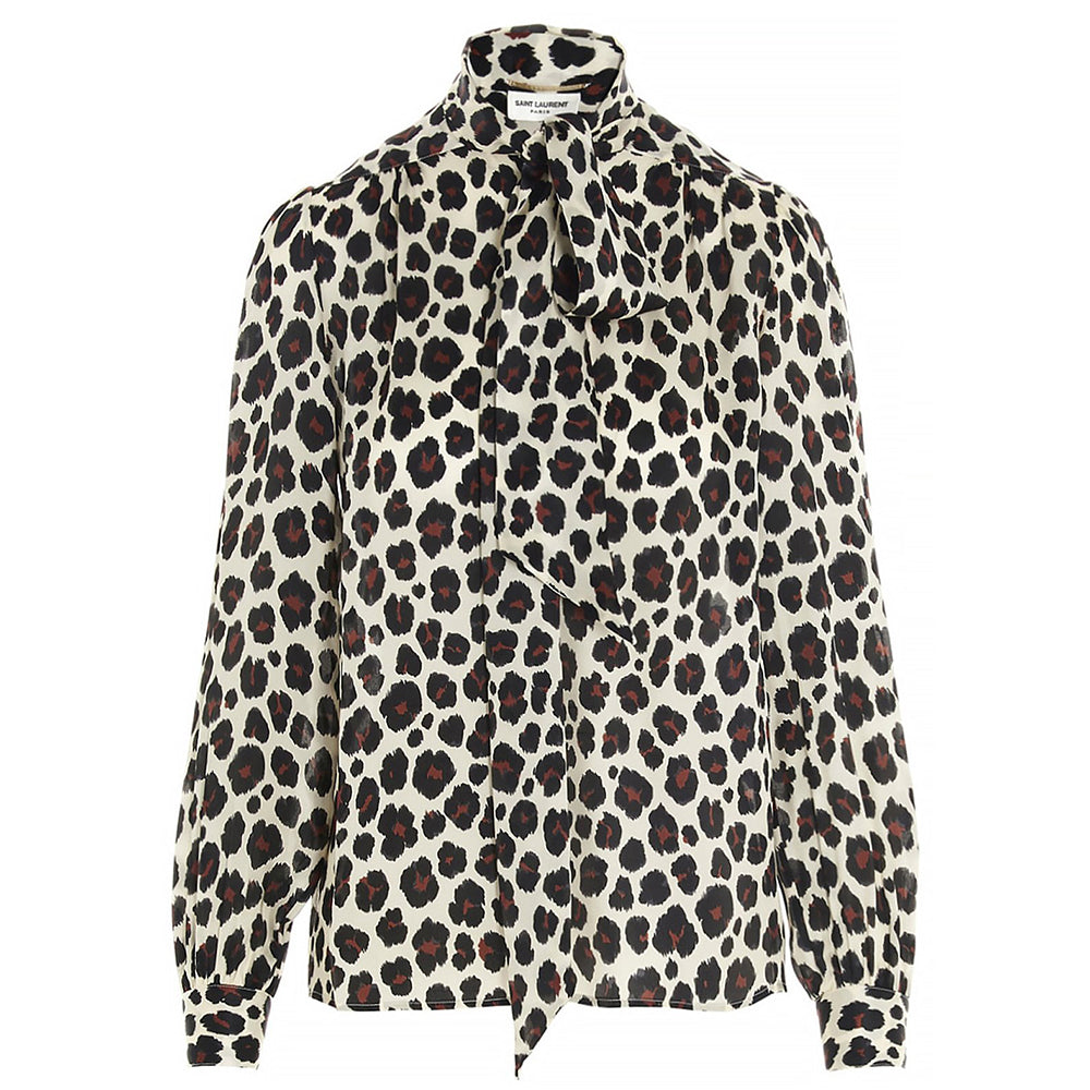 Saint laurent cheap leopard blouse