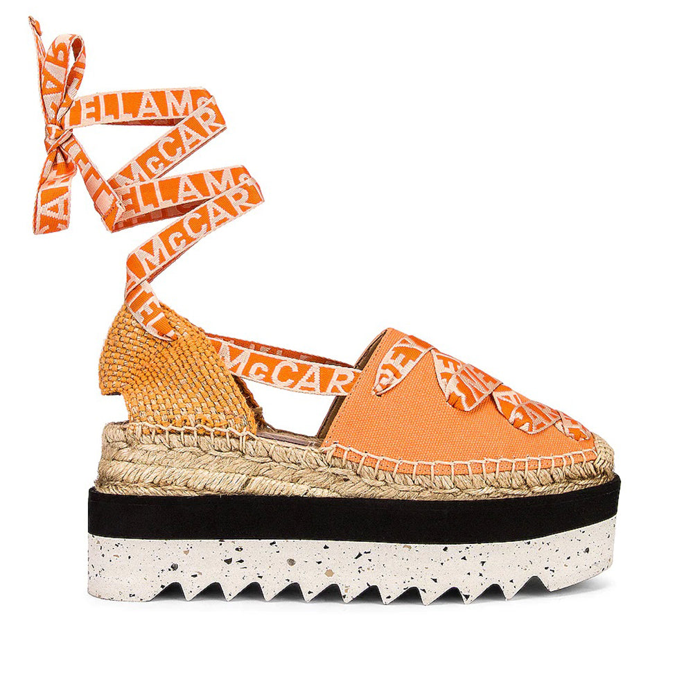 Stella McCartney Women's Elyse Gaia Platform Wedge Sneaker in Orange