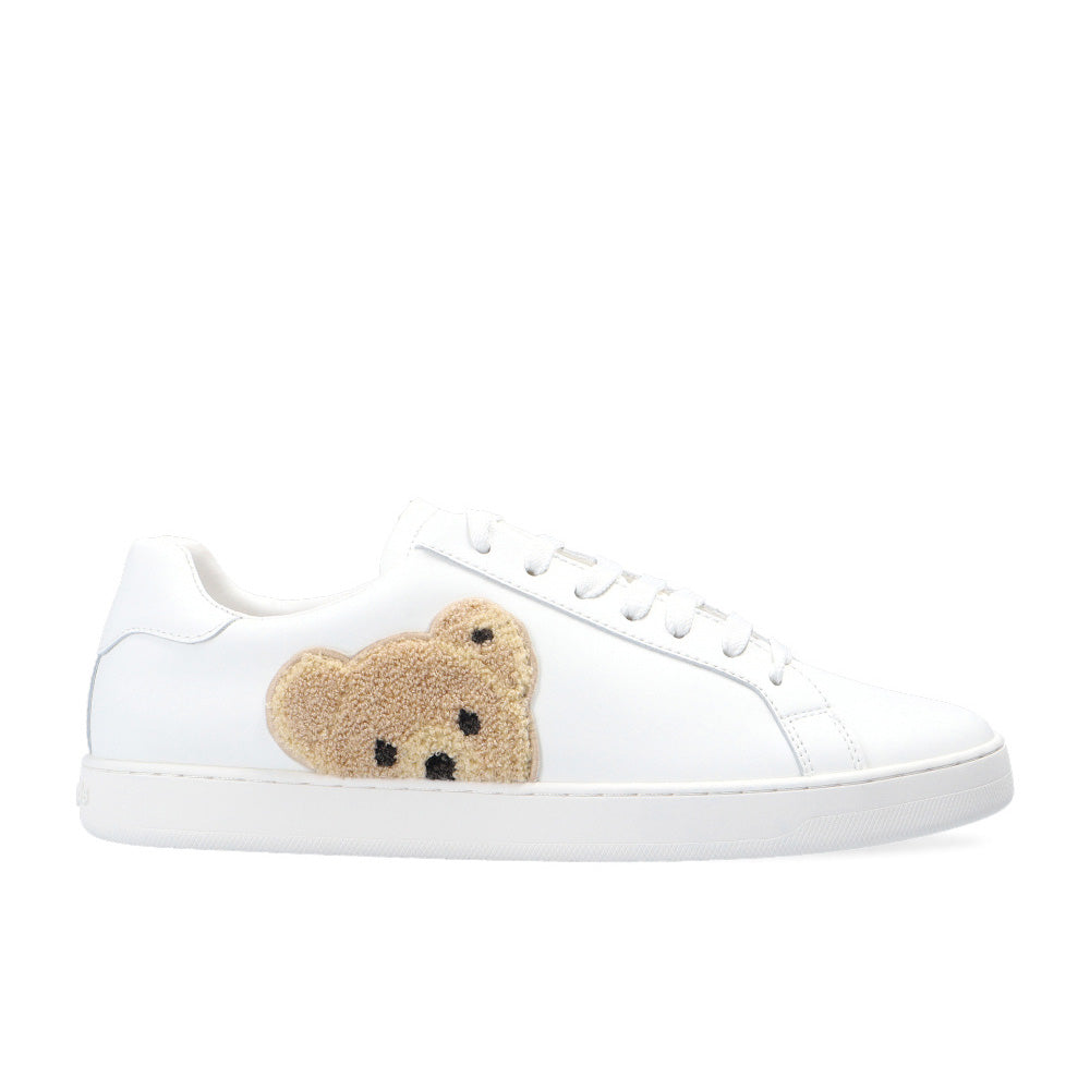 Palm Angels Men's Leather New Teddy Bear Tennis Sneaker White