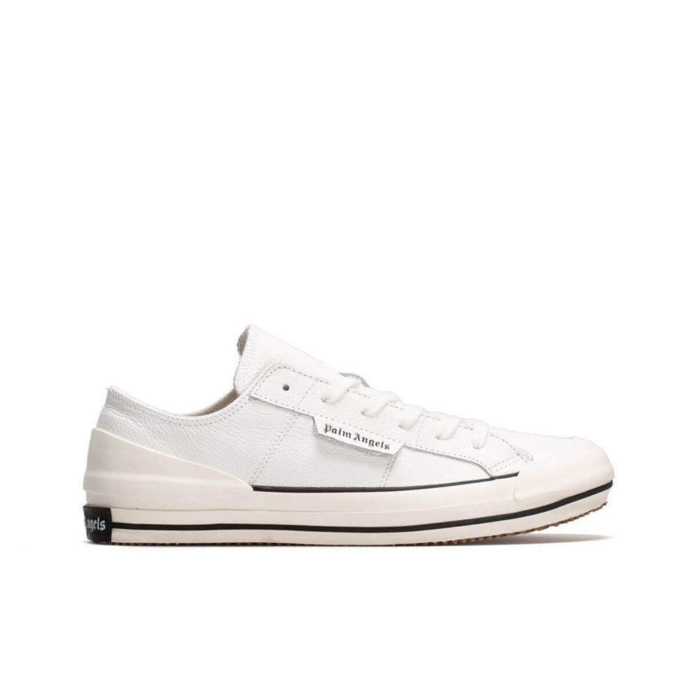 Palm Angels Women's New Low Leather Vulcanized Sneakers White