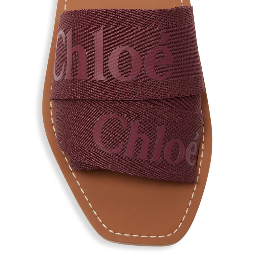 Chloe Woody Flat Logo Ribbon Slide Sandals - Bergdorf Goodman