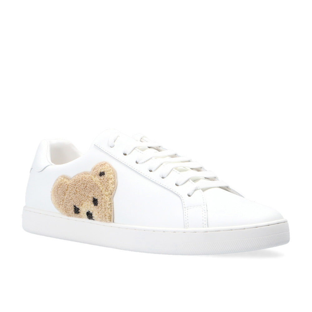 Palm Angels Men's Leather New Teddy Bear Tennis Sneaker White